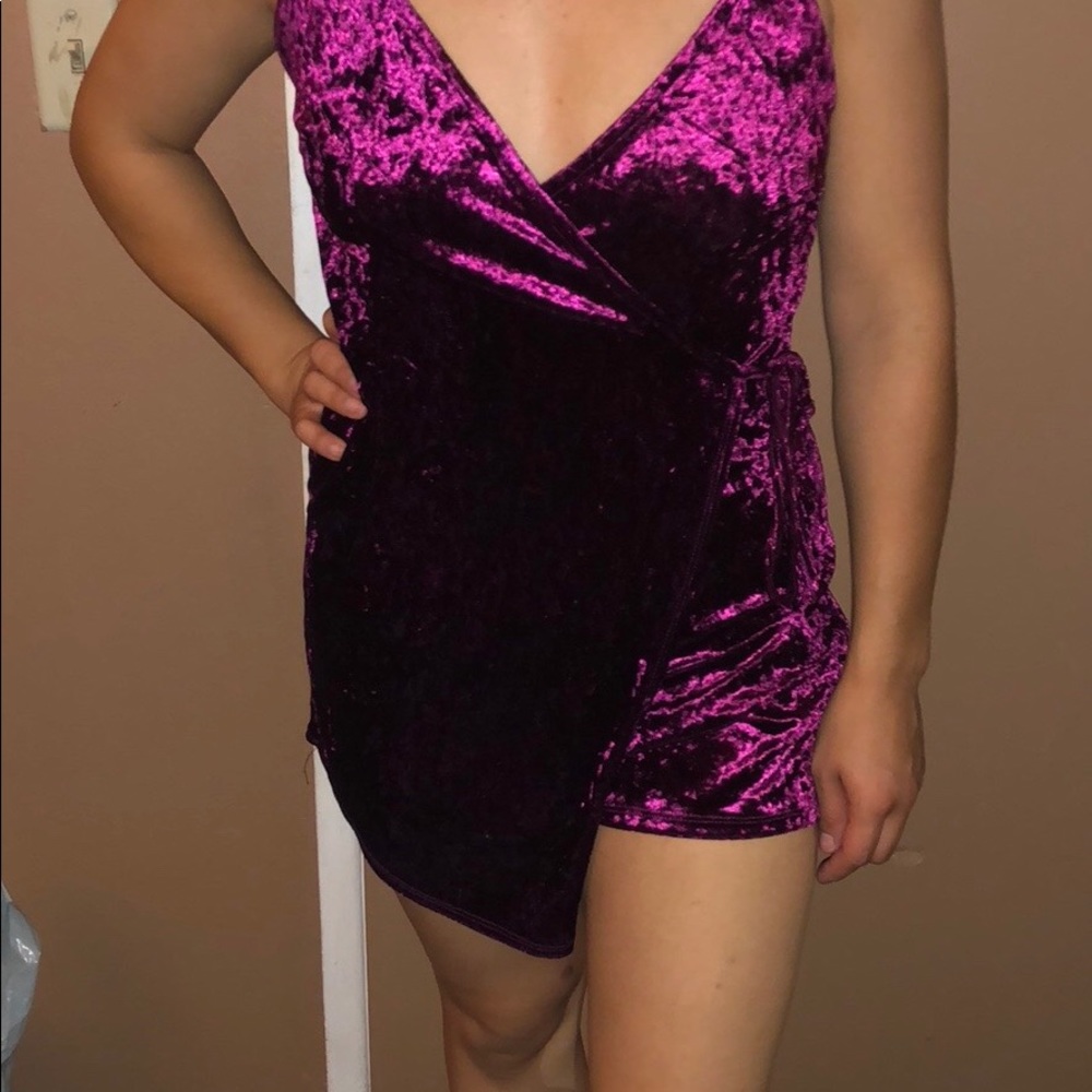 Shiny purple dress